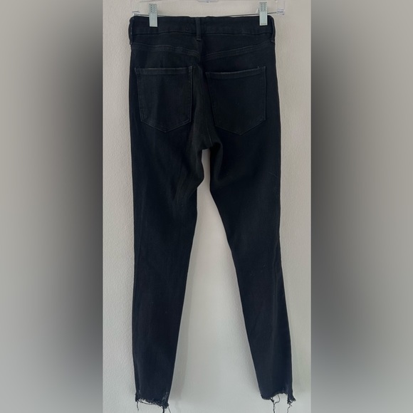 EXPRESS Black Ripped Mid Rise Skinny Jeans Size: 4 Long - Picture 2 of 2